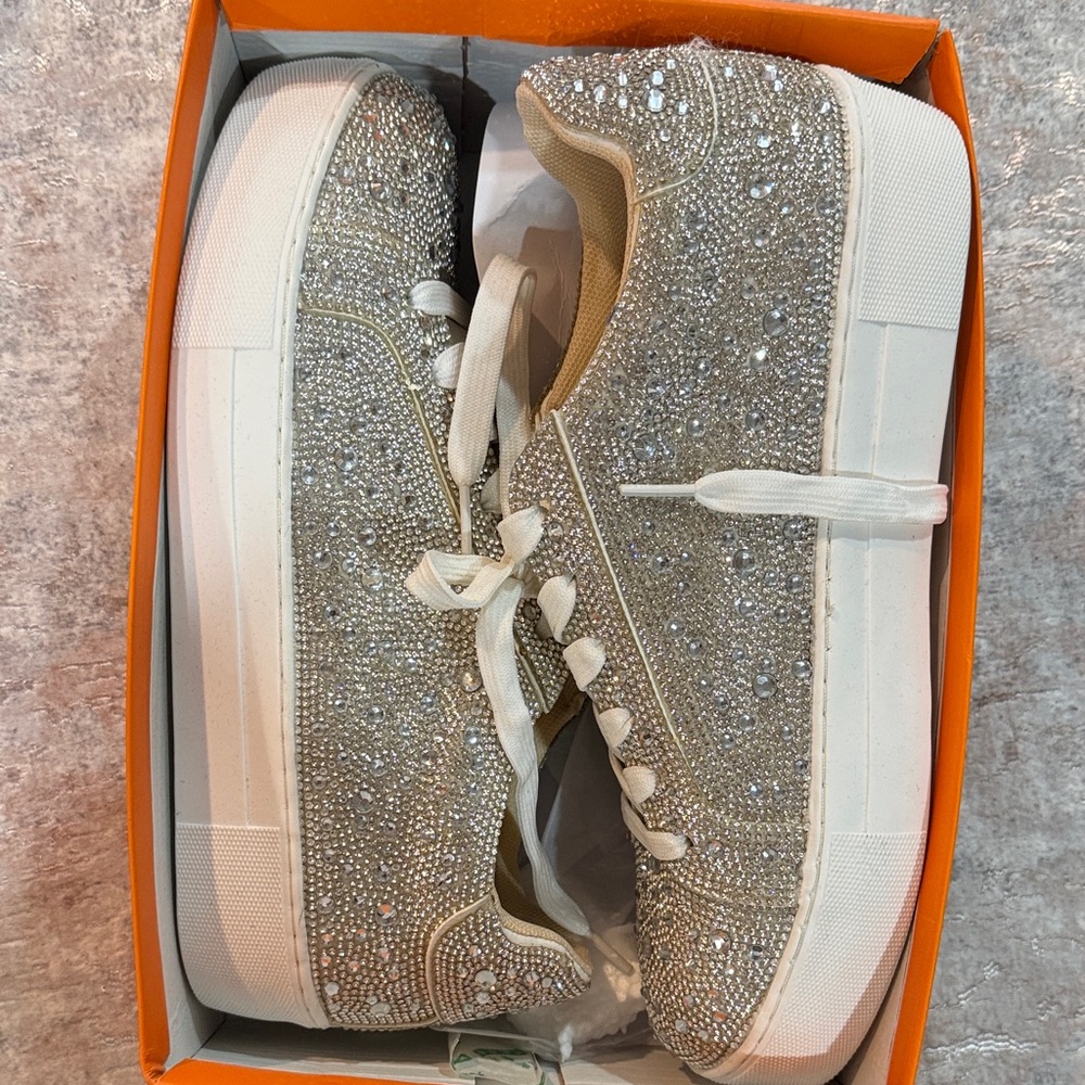 Sparkling Beige Women's Sneakers